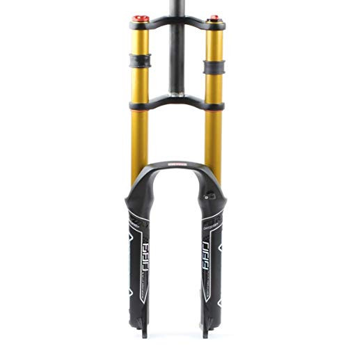 ZCXBHD MTB Horquilla Delantera Doble Hombro Horquilla De Suspensión 26/27,5/29 Pulgadas DH Am Ajuste De Rebote QR Viaje 130mm 1-1/8" Control De Hombro (Color : Spring, Size : 29in)