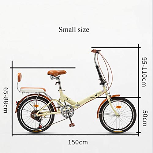 ZEIYUQI Bicicleta Plegable para Adultos 20 Pulgada Bicicleta De Velocidad Variable Unisexo Bicicleta De Carretera para Niños Estudiantes,Azul,Single Speed A