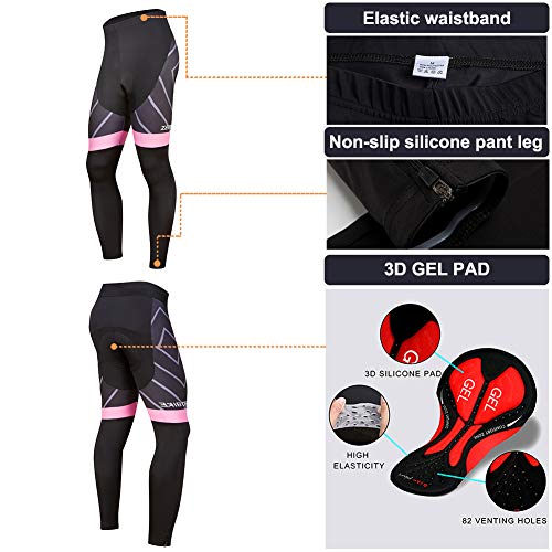 ZEROBIKE Ropa Ciclismo para Mujere, Ciclismo Maillot MTB de Manga Larga y Culotte Pantalones Acolchado 3D, M