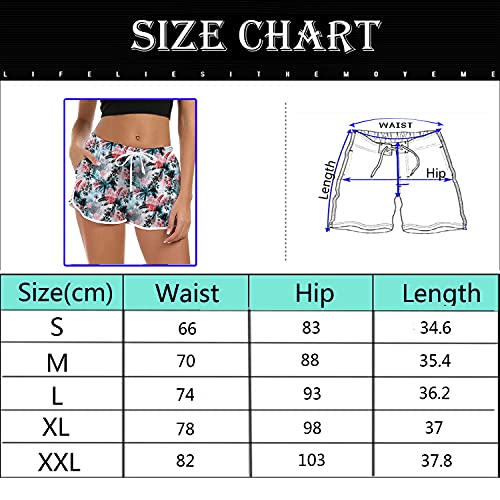 ZIOOER Bañador para mujer de verano, con gráficos 3D, secado rápido, pantalones cortos para playa, pantalones cortos para jogging y yoga, tallas S-XL, Negro , XL