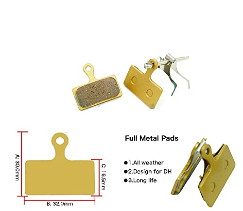 ZLLndz 4 Pares de Pastillas de Freno de Disco de Bicicleta/Apto para Shimano M9000, M8000, Deore XT M785, SLX M666, M675, M615, Adecuado G04S G02A J04C J02A, Oro MTL