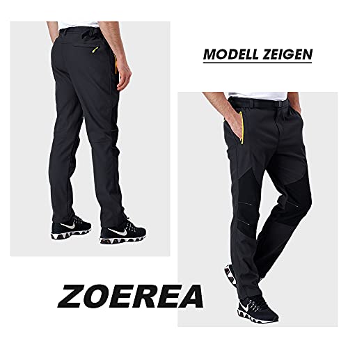 ZOEREA Hombre Pantalones de Trekking Impermeable Invierno Polar Forrado Hombres Pantalones Escalada Senderismo Montaña Aire Libre