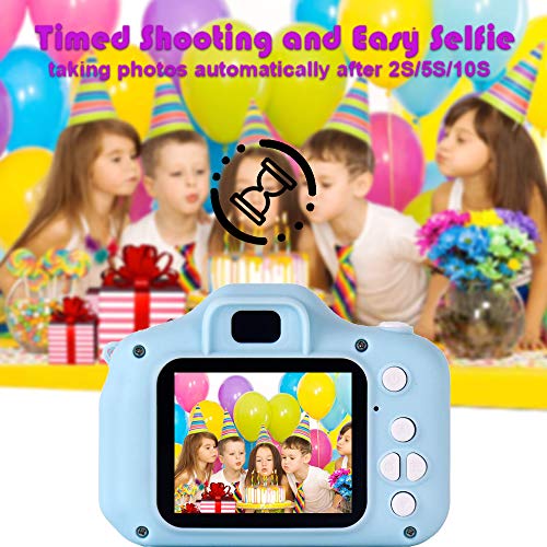 ZStarlite Cámara Digital para Niños, 1080P 2.0" HD Selfie Video Cámara Infantil, Regalos Ideales para Niños Niñas de 3-10 Años, con Tarjeta TF 32 GB, Lector de Tarjetas (Azul)