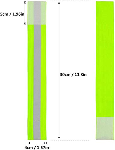 ZWOOS Seguridad Chaleco Reflectante y Bandas, Ajustable Alta Visibilidad Elastic Reflector Chaleco para Correr, Senderismo, Ciclismo, Carreras, Motorista (1 x Chaleco Reflectante + 2 x Brazaletes)