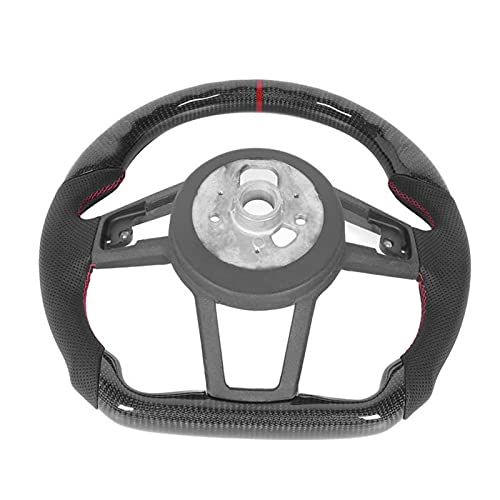 ZXYA Rueda al Volante de Fibra de Carbono Nappa de Cuero Perforada en Forma para Audi R8 MK2 TT/TTS/TTRS MK3 2015+ Volante