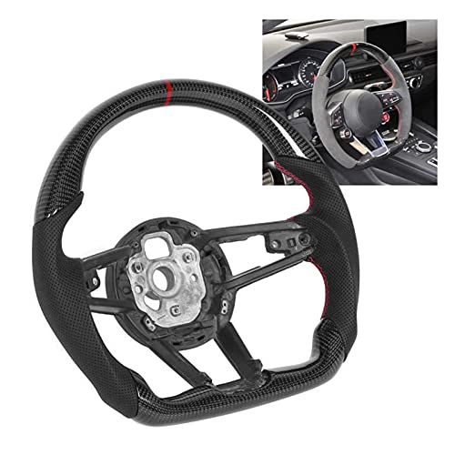 ZXYA Rueda al Volante de Fibra de Carbono Nappa de Cuero Perforada en Forma para Audi R8 MK2 TT/TTS/TTRS MK3 2015+ Volante