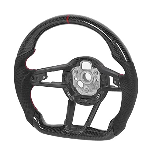 ZXYA Rueda al Volante de Fibra de Carbono Nappa de Cuero Perforada en Forma para Audi R8 MK2 TT/TTS/TTRS MK3 2015+ Volante