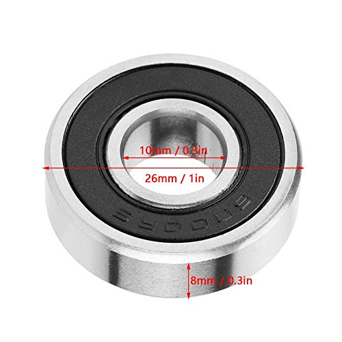 10 unids Rodamientos rígidos de bolas de alta velocidad de goma sellados Rodamientos de una hilera 6000-2RS 10 * 26 * 8mm / 0.39 * 1.02 * 0.31 pulgadas