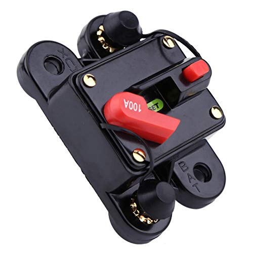 12V-24V DC 100A Interruptor de Fusible Automático,Auto Disyuntor Audio Estéreo Circuito Restablecer Fusible Audio Reset Fuse para Automóvil Bici Coche Marine Boat Bike Stereo