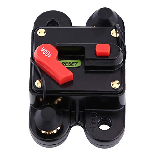 12V-24V DC 100A Interruptor de Fusible Automático,Auto Disyuntor Audio Estéreo Circuito Restablecer Fusible Audio Reset Fuse para Automóvil Bici Coche Marine Boat Bike Stereo