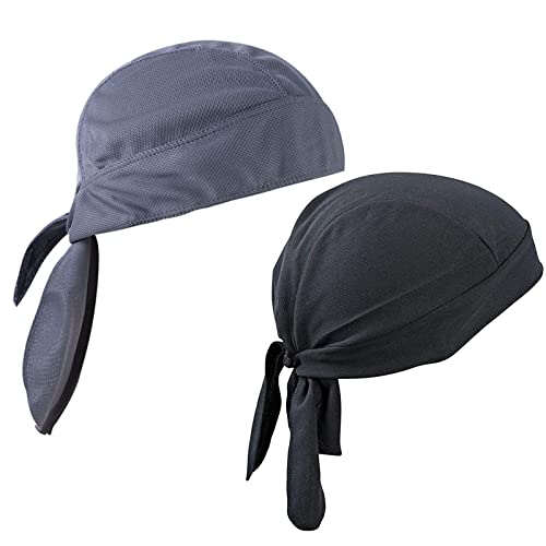 2 Piezas Gorra de Pañuelo de Cabeza de Ciclismo Sports Headwear Bandana para Motoristas Pañuelo de Cabeza para Bicicleta Sombrero de Ciclismo Secado Rápido Pañuelo de Cabeza Ajustable para Deportes