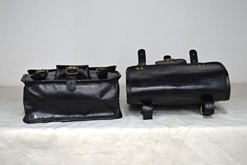 2 X Bolsa Lateral de Moto Negro Funda Lateral de Cuero Bolsa de Sillín Alforjas (2 Bolsas) Pre Día de San Valentín