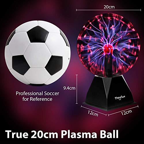 20cm Bola de plasma mágica, Bola luminosa Theefun Bola electrostática Bola de relámpagos sensible al tacto, Juguete educativo parpadeante Física Luz de destello Lámpara de plasma Esfera Efectos de luz