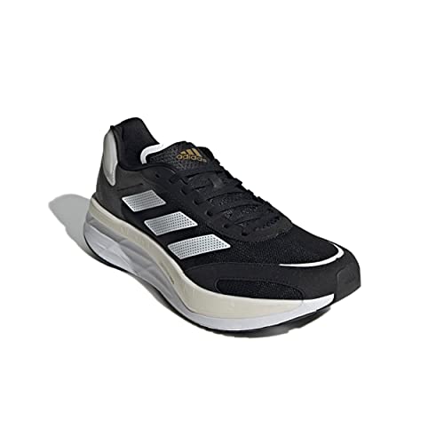 adidas Men's Adizero Boston 10, Core Black/Cloud White/Gold Metallic, 11.5