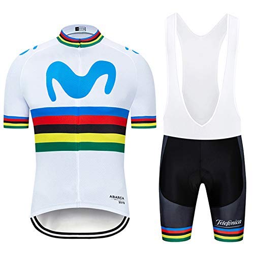 ADKE Hombre Camisetas de Ciclismo para Verano, Maillot Manga Corta de Bicicleta, y Culotte Ciclismo Transpirable, Secado Rápido