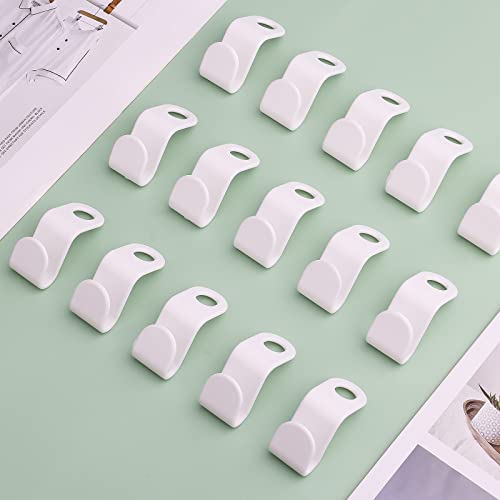 AIEX 50 Piezas Ganchos para Colgar Ropa Armario, PP Material Heavy Duty Cascada Perchas Ganchos para Perchas de Ropa Gancho de Flocado Organizador de Ropa para Armarios y Armarios (Blanco)