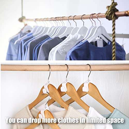 AIEX 50 Piezas Ganchos para Colgar Ropa Armario, PP Material Heavy Duty Cascada Perchas Ganchos para Perchas de Ropa Gancho de Flocado Organizador de Ropa para Armarios y Armarios (Blanco)