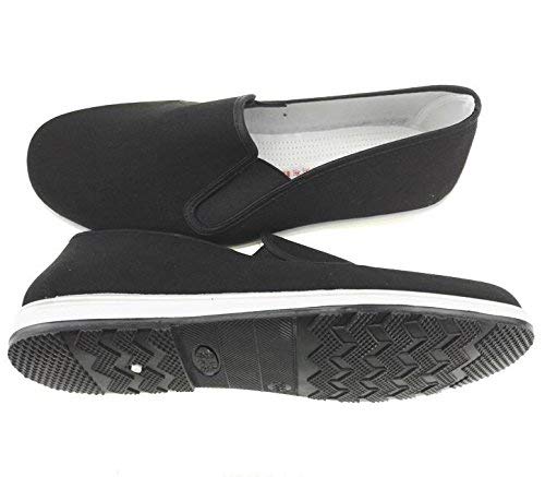 AioTio Zapatos Tradicionales Viejos Chinos de Pekín Kung Fu Tai Chi Zapatos Suela de Goma Unisexo Negro (265mm 43EU)