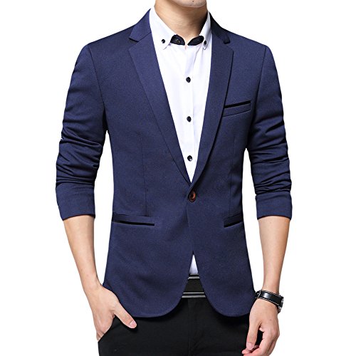 Allthemen Blazer - Chaqueta de Traje para Hombre, diseño Ajustado con botón de veston Blazer para Hombre, Elegante, Formal, para Bodas, Negocios y veladas