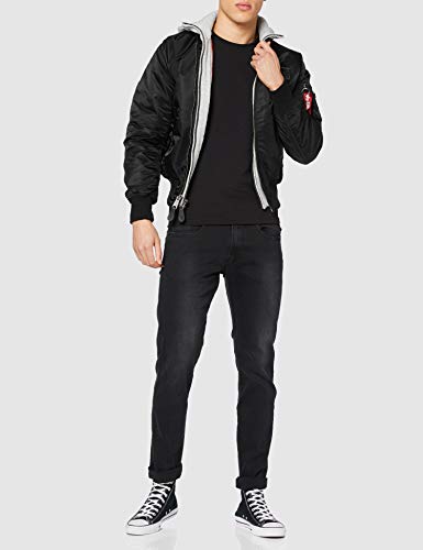 Alpha Industries Flight Jacket|MA-1 D-Tec Chaqueta, Negro (Grey/Black 03), L para Hombre