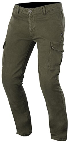 ALPINESTARS Pantalones vaqueros Deep South Cargo Stretch para moto, color verde, talla 34