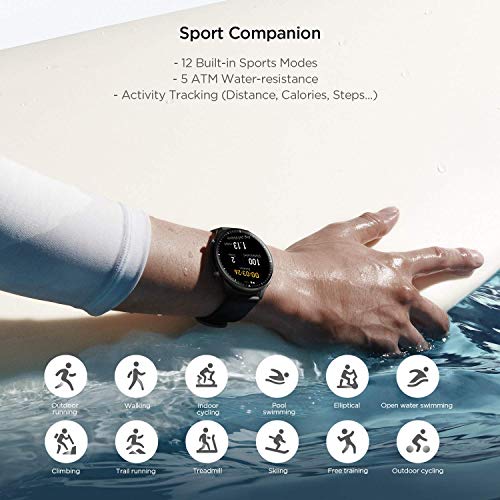 Amazfit GTR 2 Smartwatch Reloj Inteligente Fitness 12 Modos Deportivos 5 ATM Alexa Asistente Voz 3GB Almacenamiento de Música Llamadas telefónicas Bluetooth Aluminium