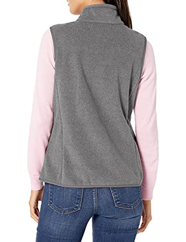 Amazon Essentials - Chaleco polar con cremallera completa para mujer, Gris (charcoal heather), Large (EU L - XL)