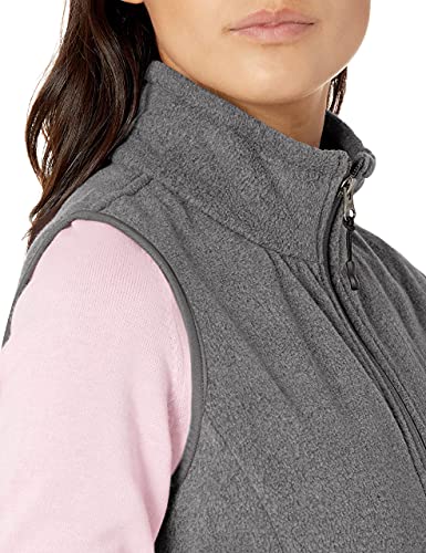 Amazon Essentials - Chaleco polar con cremallera completa para mujer, Gris (charcoal heather), Large (EU L - XL)