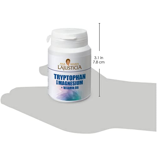 Ana Maria Lajusticia - Triptófano con magnesio + VIT B6 – 60 comprimidos. Reduce la ansiedad, el cansancio y regula el reloj interno. Apto para veganos. Envase para 30 días de tratamiento.