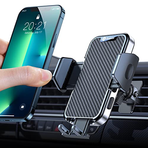 andobil Soporte Móvil Coche [Ultra Estable & Robusto y Elegante] Soporte Movil Coche Rejilla con Clip Patentado Sujeta Movil Coche con 360° Rotación Compatible con iPhone 13/12 Samsung Xiaomi etc