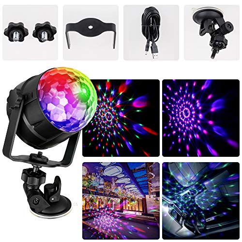 Anpro 15 Colores Luces Discoteca Giratoria,Bola LED de Discoteca,Disco Luz USB, Controlada por Control Remoto,Lámpara Decorada para Fiesta,Bar,Boda,Navidad,Coche,Festival, Cumpleaños