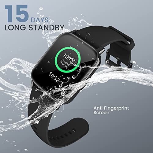 AooDen 2021 Smartwatch Hombre, 1.69" Táctil Completa Reloj Inteligente Hombre IP68 con Monitor de Frecuencia Cardíaca y Sueño, 24 Modos Deportivos, Cronómetro, SpO2, Smartwatch para iOS Android