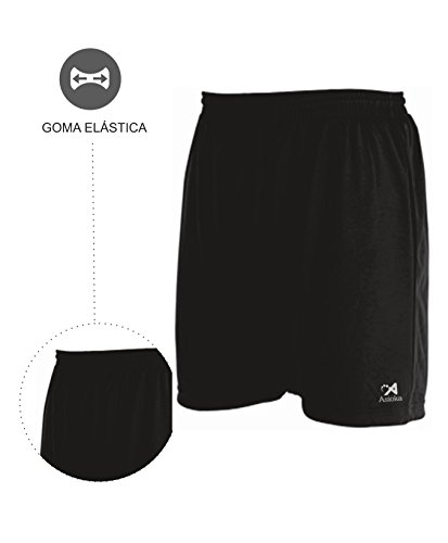 Asioka 230/16N Pantalón Corto Deportivo, Unisex niños, Negro, XS (12-14)