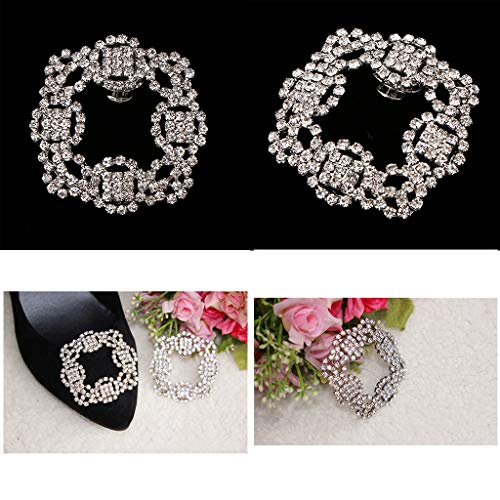 B Baosity 2pcs Clip de Zapatos Nupciales Floral Cristalino Adorno de Calzado para Fiesta Boda Cóctel Elegante