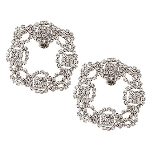 B Baosity 2pcs Clip de Zapatos Nupciales Floral Cristalino Adorno de Calzado para Fiesta Boda Cóctel Elegante