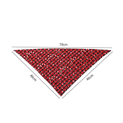 Bandanas para Perros, 3 Piezas de Babero Triangular de algodón a Cuadros, Bandana navideña para Perros pequeños, medianos y Grandes, Gatos, Mascotas (Rojo, Naranja, Verde)