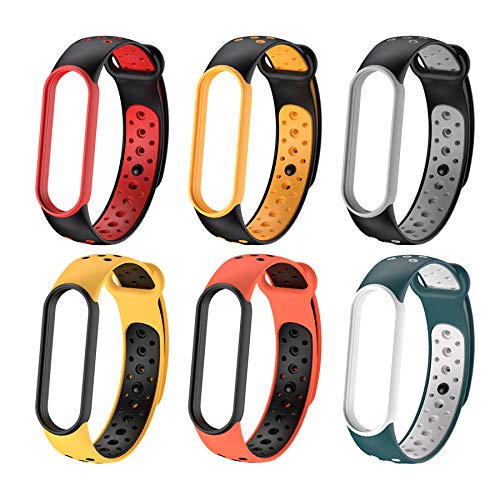 BDIG [6+2] Pulsera Mi Band 6 Correas Compatible para Xiaomi Mi Band 5 & Amazfit Band 5, Colorido Suave Silicona Reloj Recambio Brazalete Impermeable Correa para Mi Band 5/MiBand 6/Amazfit Band 5