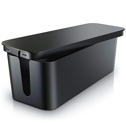 Bearware - Caja para Cables, de plástico - Organizador para Cables - Caja para esconder Cables - Organizador para regletas de enchufes - Caja para Cargadores de teléfonos móviles