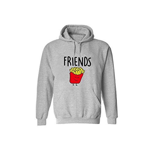 Best Friends Sudadera para Dos Chicas Mejores Amigos Hoodie BFF Pullover Sister Hoodie Ladies Sweatshirt Sudadera (Gris, Best L+Friend XL)