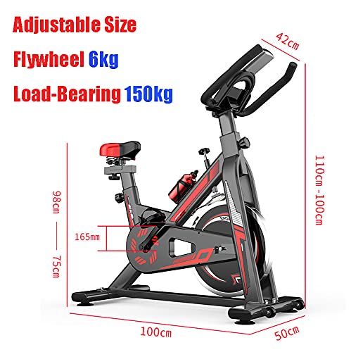 Bicicleta de Spinning Bicicleta Indoor de Volante de Inercia Ultra silencioso Aptitud Bici Y AB Trainer Speedbike, Asiento Ajustable, Bicicleta Fitness hasta 150 Kg