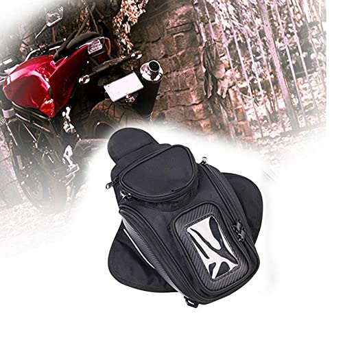 Bolso del tanque de la motocicleta Oxford alforja magnética con la ventana grande 48.5 * 37cm Asiento trasero universal del bolso de la silla de montar equipaje de la cola