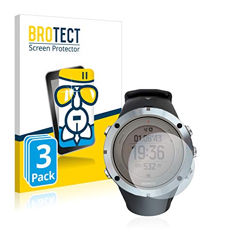 BROTECT Protector Pantalla Cristal Compatible con Suunto Ambit3 Peak Sapphire Protector Pantalla Vidrio (3 Unidades) - Dureza Extrema, Anti-Huellas