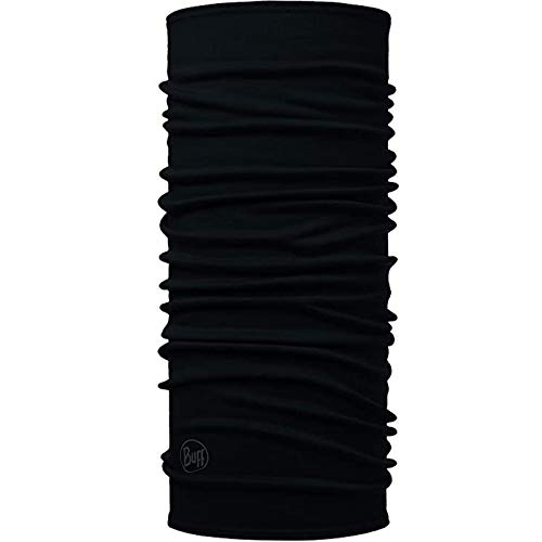 Buff Solid Tubular Lana Merino Midweight, Unisex Adulto, Negro, Talla única