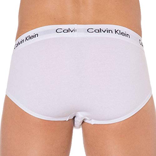 Calvin Klein 3 Pack Briefs-Cotton Stretch Slips, Blanco (White/White), L (Pack de 3) para Hombre