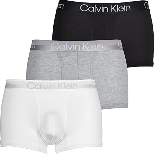 Calvin Klein Trunk 3Pk Bóxers, White/Black/Grey Heather, L (Pack de 3) para Hombre