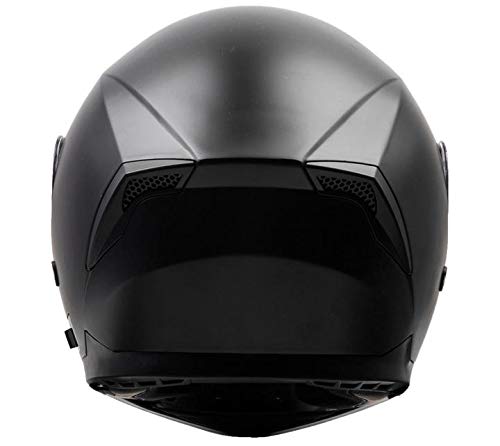 Casco Moto Integral ECE Homologado - YEMA YM-831 Casco de Moto Scooter para Mujer Hombre Adultos con Doble Visera -Negro Mate-XL