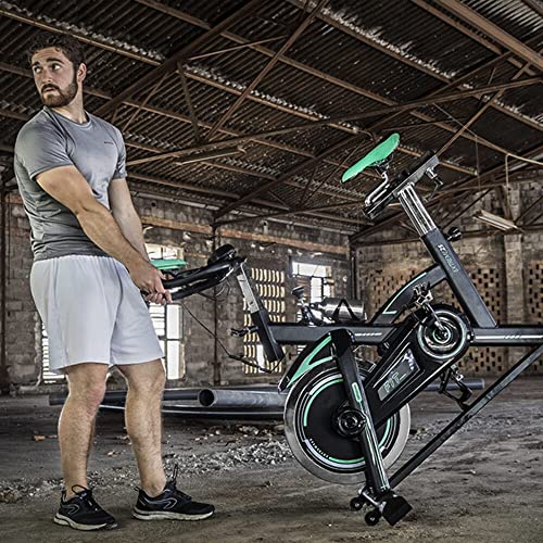 Cecotec Bicicleta Spinning Estática con Volante de Inercia de 25 Kg Extreme 25. Sistema Silence Fit, Pulsómetro, Manillar y Sillín Regulable, Pantalla LCD, Ruedas, Peso máximo 120 Kg