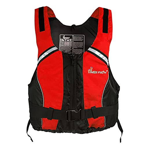 Chaleco de natación para Adultos, Deportes acuáticos, Chaleco de natación, Chaleco de Ayuda a la flotabilidad, para Pesca, Vela, Surf, canotaje, Kayak para Deportes acuáticos (XL/60-80KG, Rojo)