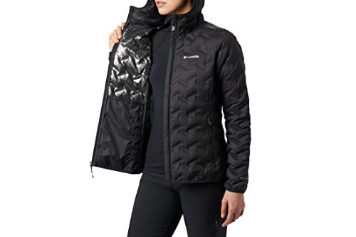 Columbia Delta Ridge Down Hooded , Chaqueta de plumas con capucha Mujer, Negro (BLACK), XL