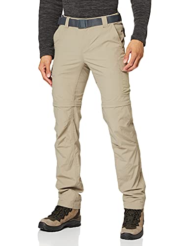 Columbia Silver Ridge II Convertible , Pantalones de senderismo convertibles Hombre, Marrón (Tusk), 34W/32L